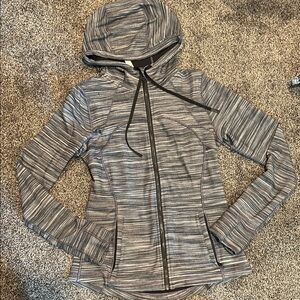 Lululemon Athletica Black and Gray Striped Jacket